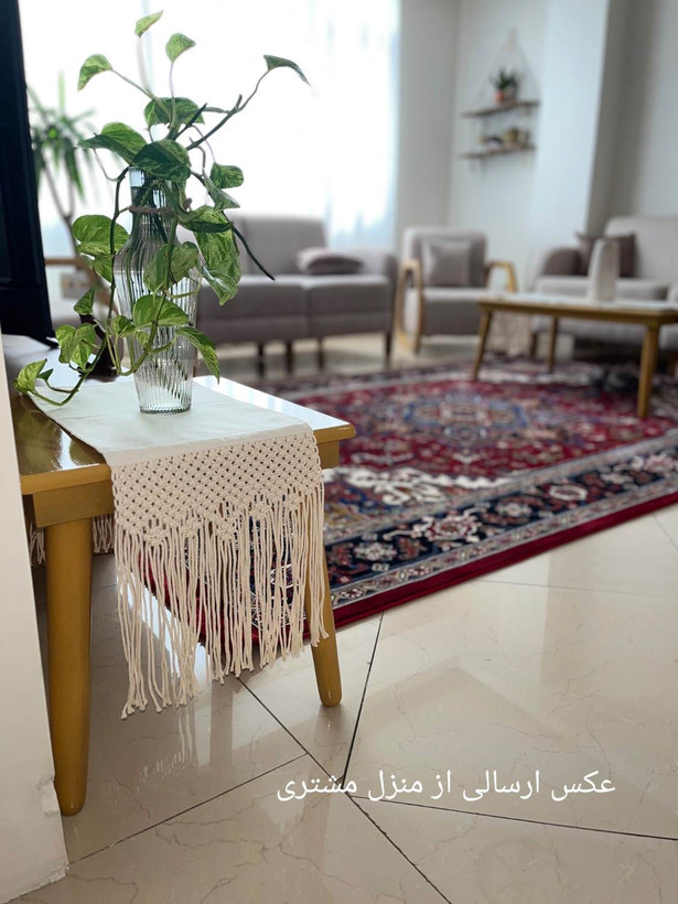 رانر مکرومه مخصوص میز عسلی ابعاد ۲۵ در ۱۰۰